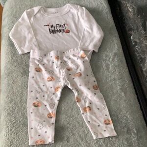 My first Halloween Lila and Jack long sleeve embroidered onesie and pants